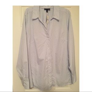 Lane Bryant Perfect Shirt - Blue and White Stripe